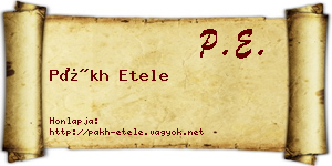 Pákh Etele névjegykártya
